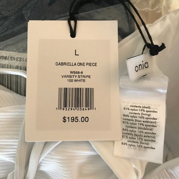 NWT Onia Gabriella One Piece Striped Bathing Suit L - Picture 7 of 7